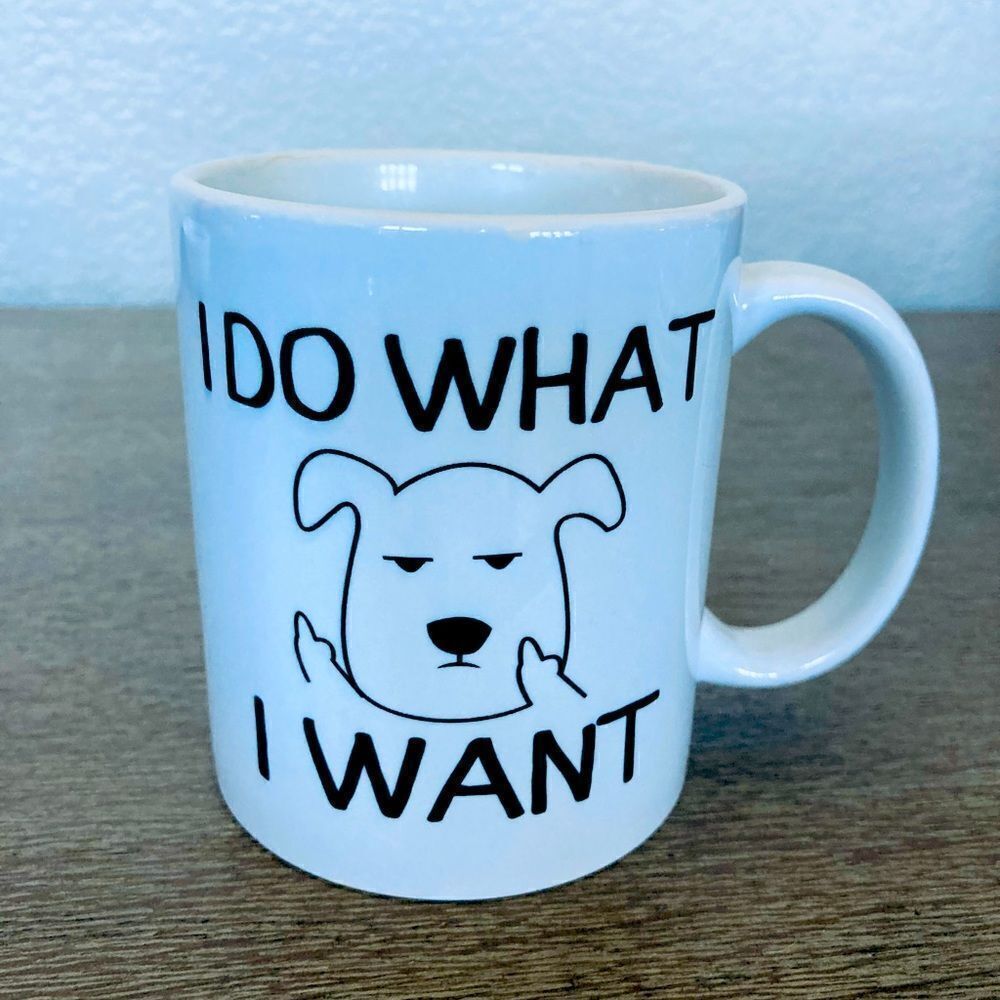 Funny Dog Middle Finger Ceramic Mug
